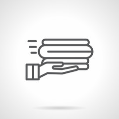 Service linens black line vector icon
