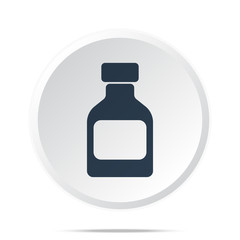 Black Medicine Bottle icon on white web button