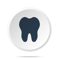 Black Tooth icon on white web button