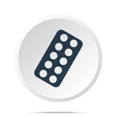 Black Tablet Strip icon on white web button
