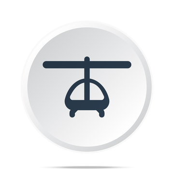Black Helicopter icon on white web button