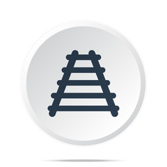 Black Railroad icon on white web button