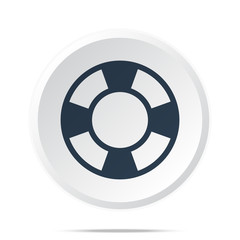 Black Life Buoy icon on white web button