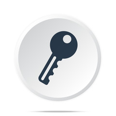 Black Key icon on white web button