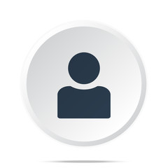 Black Profile icon on white web button