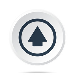 Black Arrow Up icon on white web button