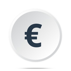 Black Euro icon on white web button