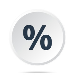 Black Percentage icon on white web button