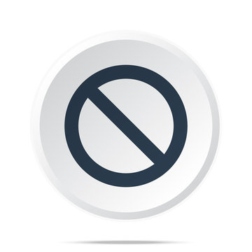 Black Forbidden icon on white web button