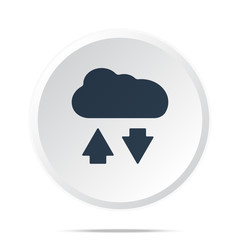 Black Cloud Computing icon on white web button