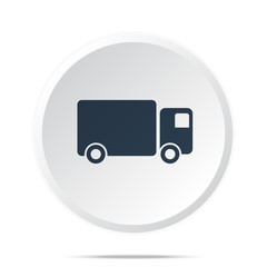 Black Delivery Truck icon on white web button
