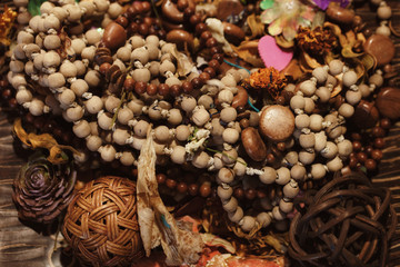 Wooden necklaces and bracelets