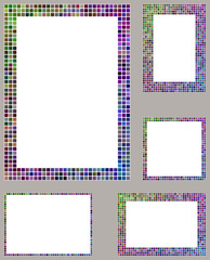 Colorful mosaic page frame template set
