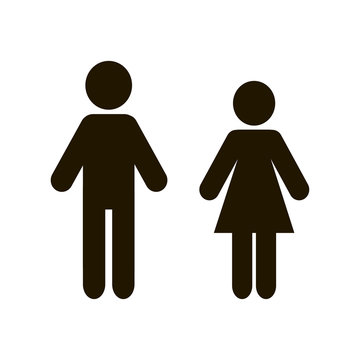 Man and woman flat icons