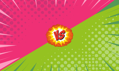 Versus letters fight backgrounds comics style design. Vector illustration
