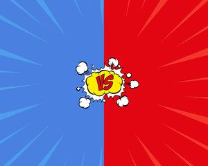 Versus letters fight backgrounds comics style design. Vector illustration