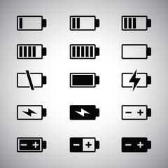 battery icons set