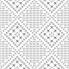 Seamless vector pattern. Black and white geometrical background with hand drawn circles, cross and lines. Simple design. Series of Hand Drawn Simple Geometrical Patterns.