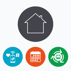 Home sign icon. Main page button. Navigation