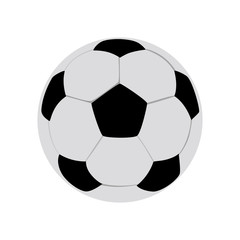 Vector football ball isolated on white background. Volume soccer ball. Black and white hexagons combined in round ball. Sport equipment. European and world competitions object. Editable design element