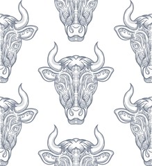 Bull decorative pattern ellement.