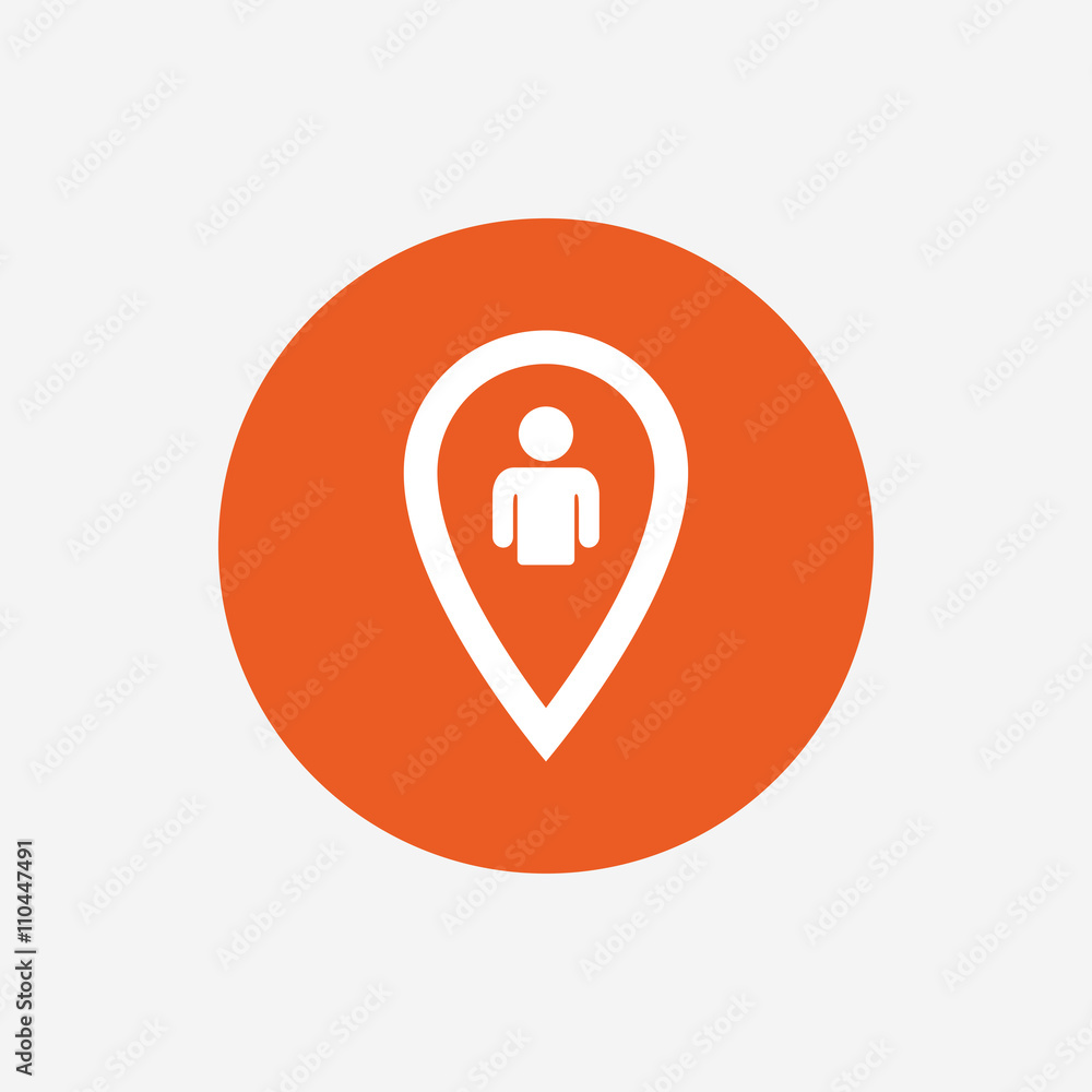 Poster map pointer user sign icon. marker symbol.