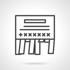 Paper ads black line vector icon