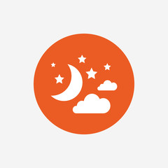 Moon, clouds and stars sign icon. Dreams symbol.