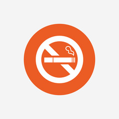 No Smoking sign icon. Cigarette symbol.