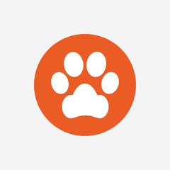 Dog paw sign icon. Pets symbol.