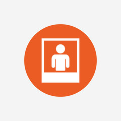 Human portrait photo frame. Selfie photography.