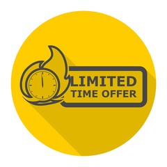 Limited Time Offer icon with long shadow