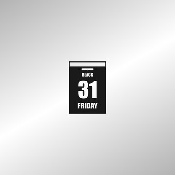 Black Friday Sale Calendar date page. Vector illustration