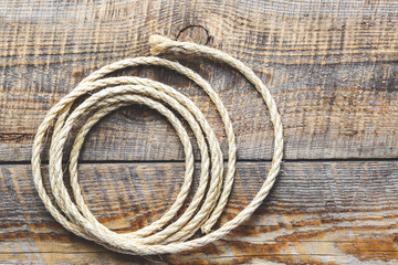 rope gyrate on a wooden table