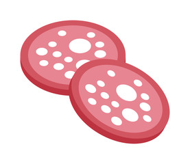 Salami slice vector illustration.