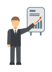Vector growing chart graph icon business arrow progress diagram. 