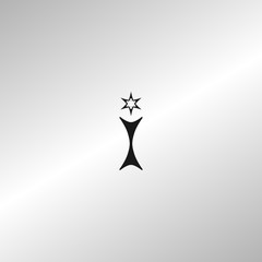 Flat paper cut style icon of trophy and award