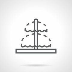 Line fountain sign black vector icon