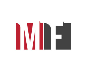 MF red square letter logo for  factory, fashion, firm, foundation, federation