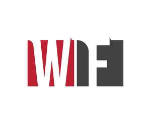 WF red square letter logo for factory, fashion, firm, foundation, federation