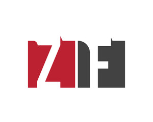 ZF red square letter logo for factory, fashion, firm, foundation, federation