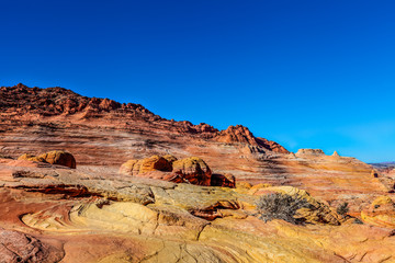 Arizona-Vermillion Cliffs Wilderness-North Coyote Buttes-The Wave. Spectacular undulating rock formations perfectly describe this area.