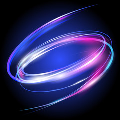 Beautiful vector light effect. Colored lights with flash. Vector background with the effect of neon and glow. Flying design elements.
