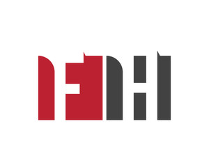 FH red square letter logo for hotel, health, house, home, hall