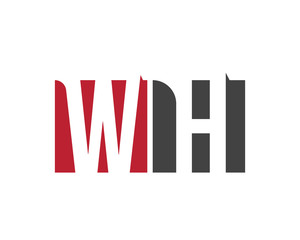 WH red square letter logo for hotel, health, house, home, hall