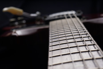 Guitar fingerboard close up
