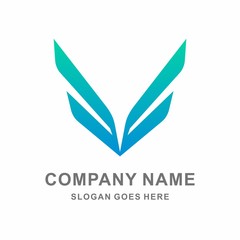 Simple Wings Vector Logo Template