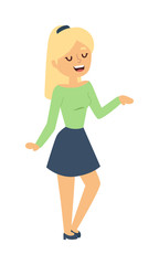 Talking girl vector illustration.