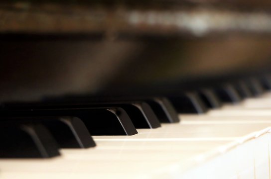 Piano keyboard backgrou d with selective focus