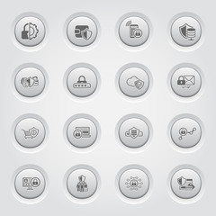 Button Design Protection and Security Icons Set